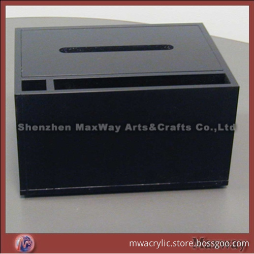 Black Cubical Skillful Acrylic/Plexiglass Ballot Box